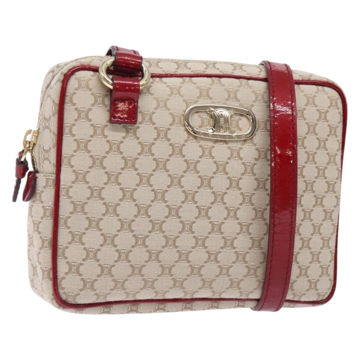 Celine Vintage Macadam Shoulder Bag Canvas Small