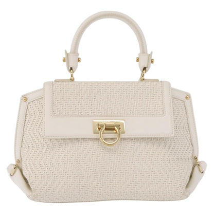 Salvatore Ferragamo Sofia Satchel Woven Leather Medium