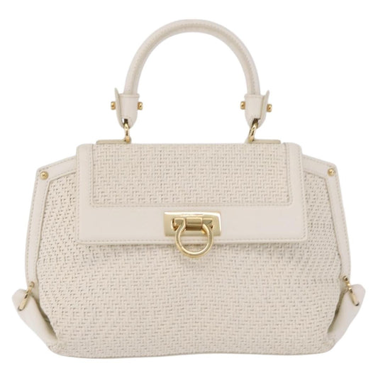 Salvatore Ferragamo Sofia Satchel Woven Leather Medium
