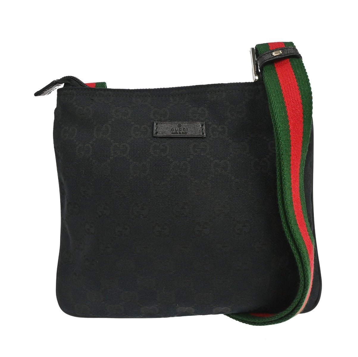 Gucci Web Strap Zip Messenger GG Canvas and leather Small