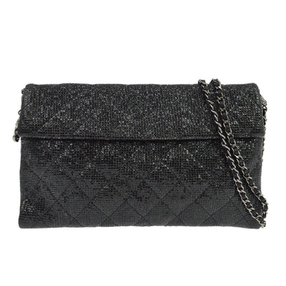 Chanel Chain Flap Quilted Iridescent Fabric Small