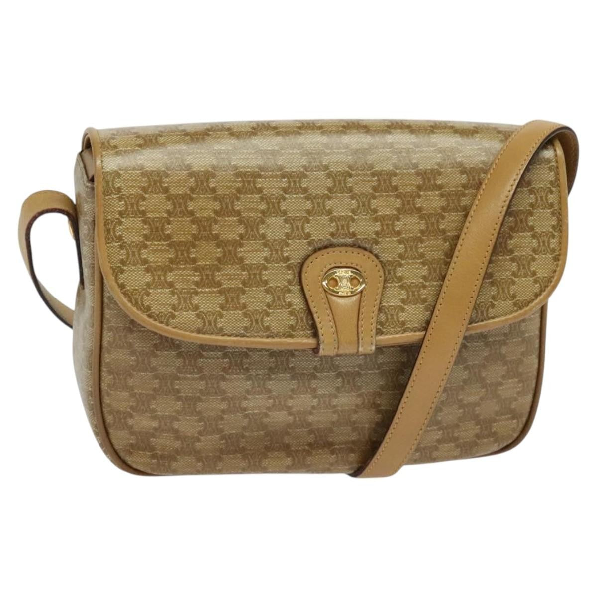 Celine Vintage Macadam Shoulder Bag Canvas and Leather Product Image