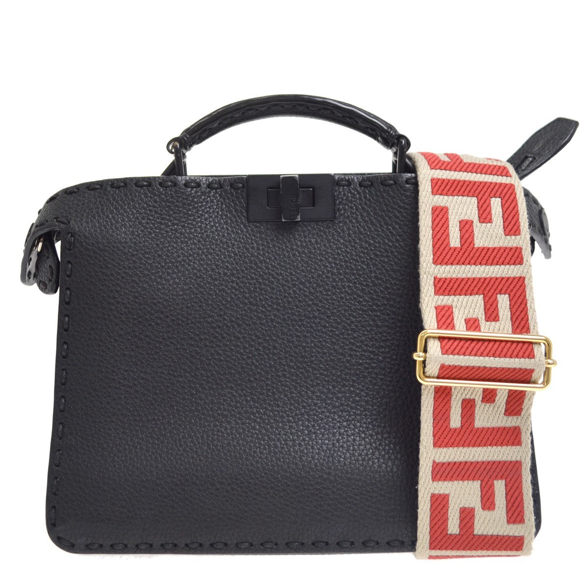 Fendi Selleria Peekaboo ISeeU Raffia with Leather Small
