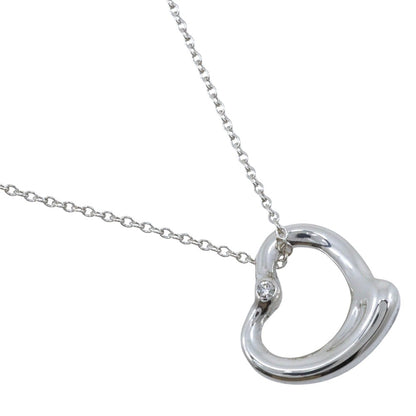 Tiffany & Co. Elsa Peretti Open Heart Pendant Sterling Silver with Diamond 16mm