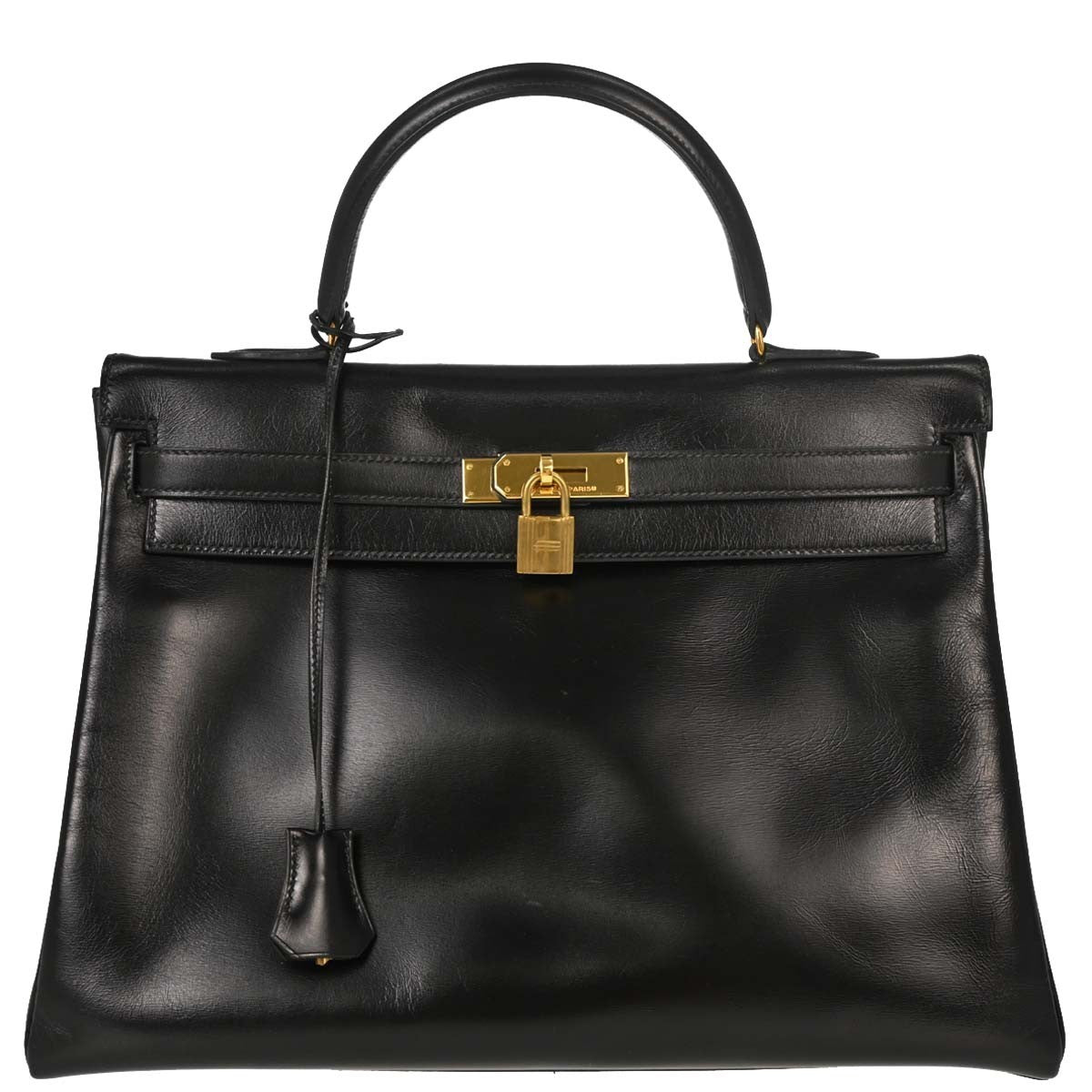 Hermes Kelly Black Box Calf with Gold Hardware 35