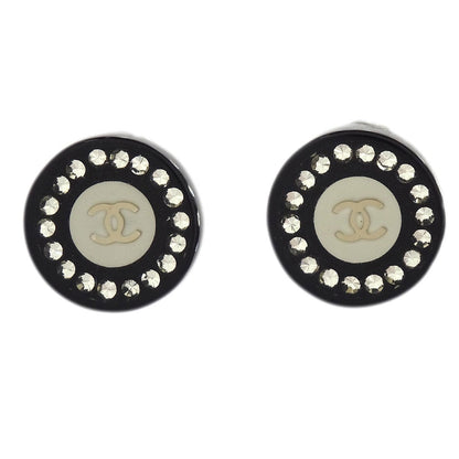 Chanel Vintage CC Round Button Clip-On Earrings Metal Product Image