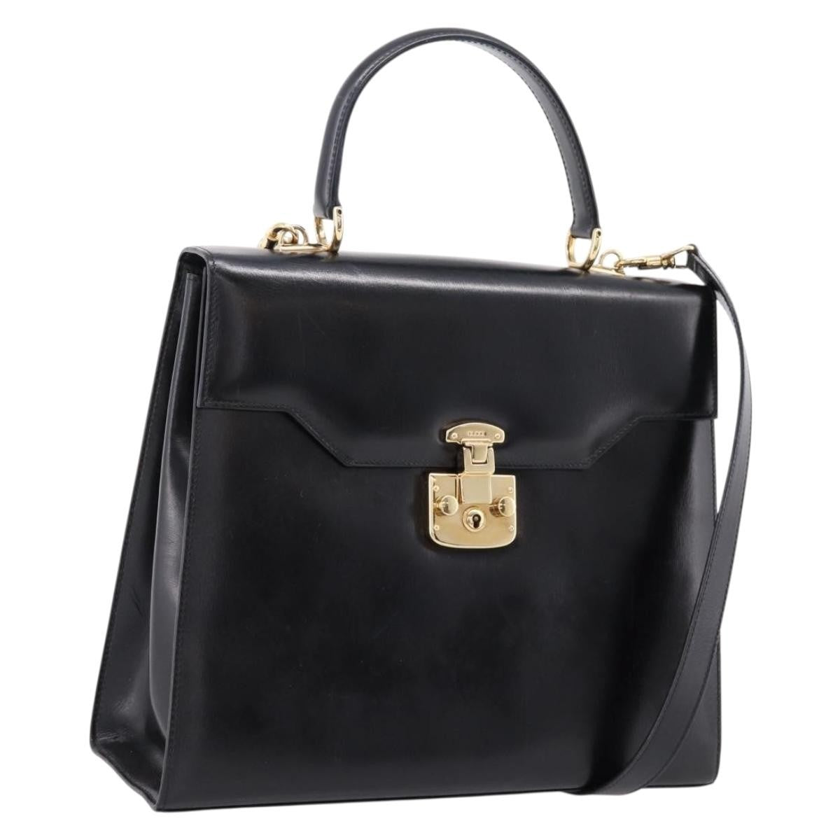 Gucci Vintage Lady Lock Top Handle Leather Medium