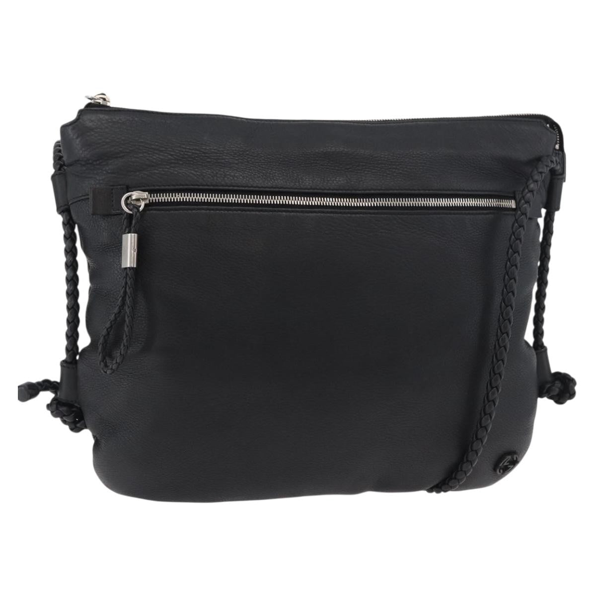 Gucci Braided Strap Zip Messenger Leather Medium