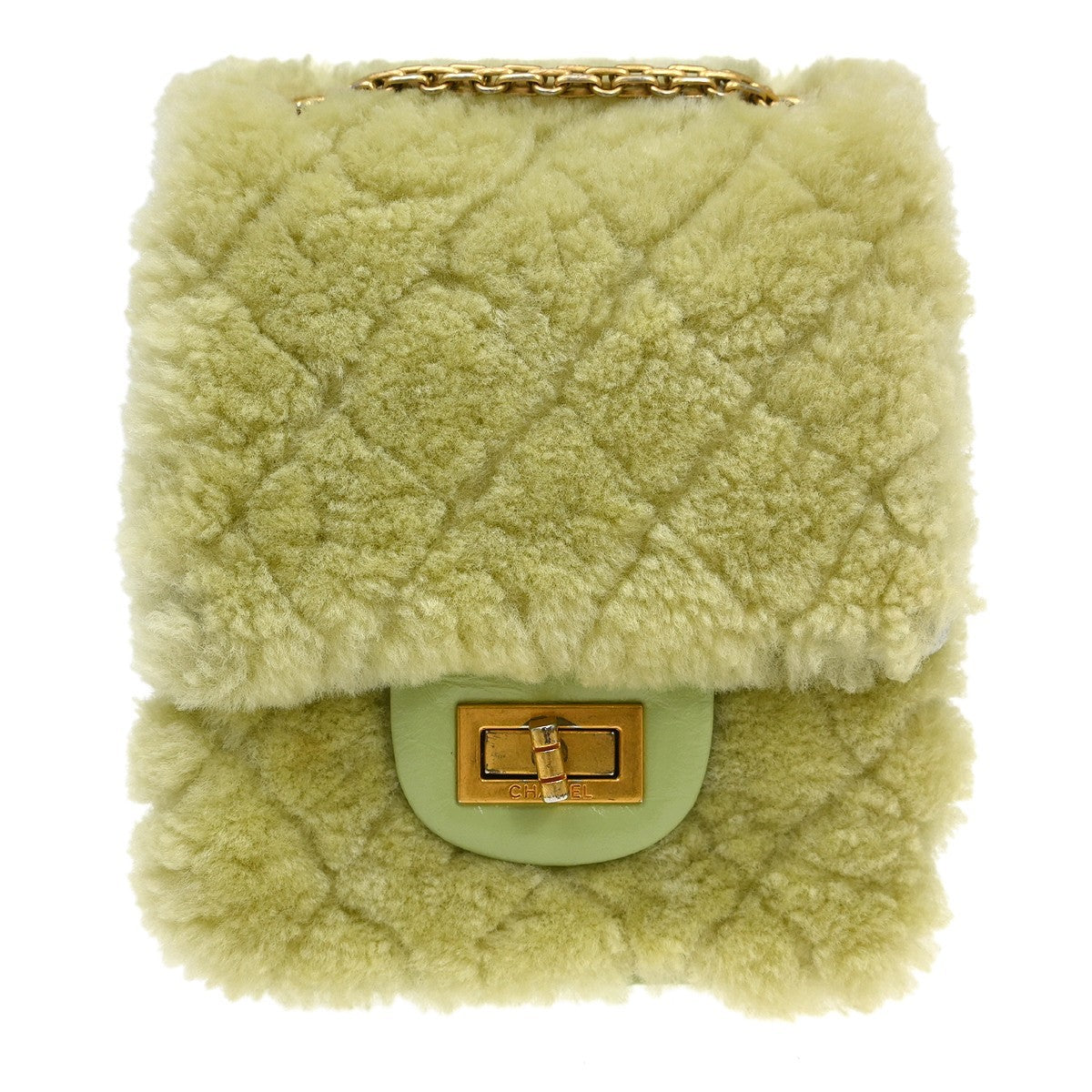 Chanel North South Reissue 2.55 Flap Quilted Shearling and Aged Sheepskin Mini