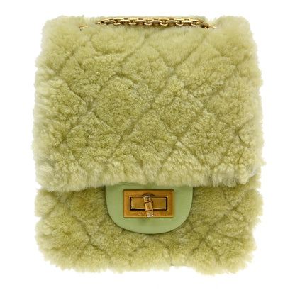 Chanel North South Reissue 2.55 Flap Quilted Shearling and Aged Sheepskin Mini