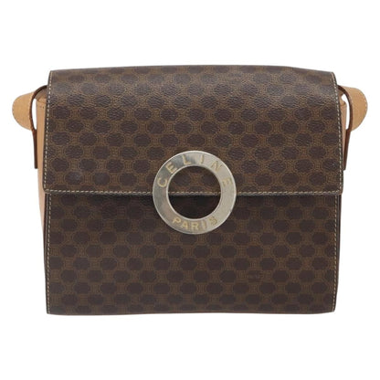Celine Vintage Macadam Circle Logo Shoulder Bag Canvas and Leather Product Image