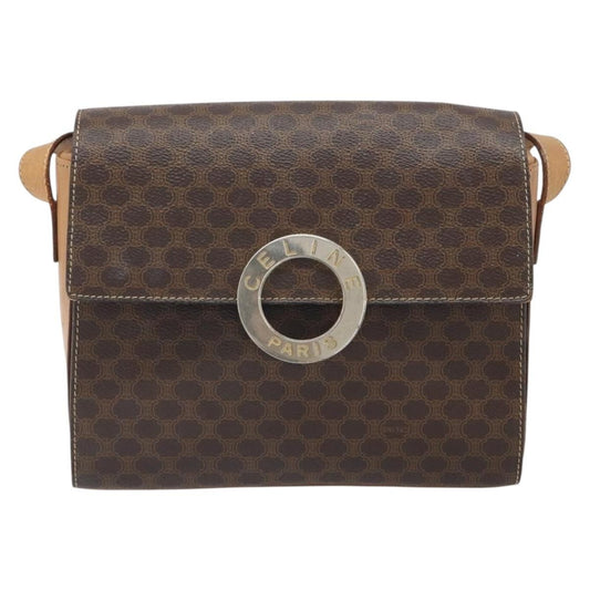 Celine Vintage Macadam Circle Logo Shoulder Bag Canvas and Leather Product Image