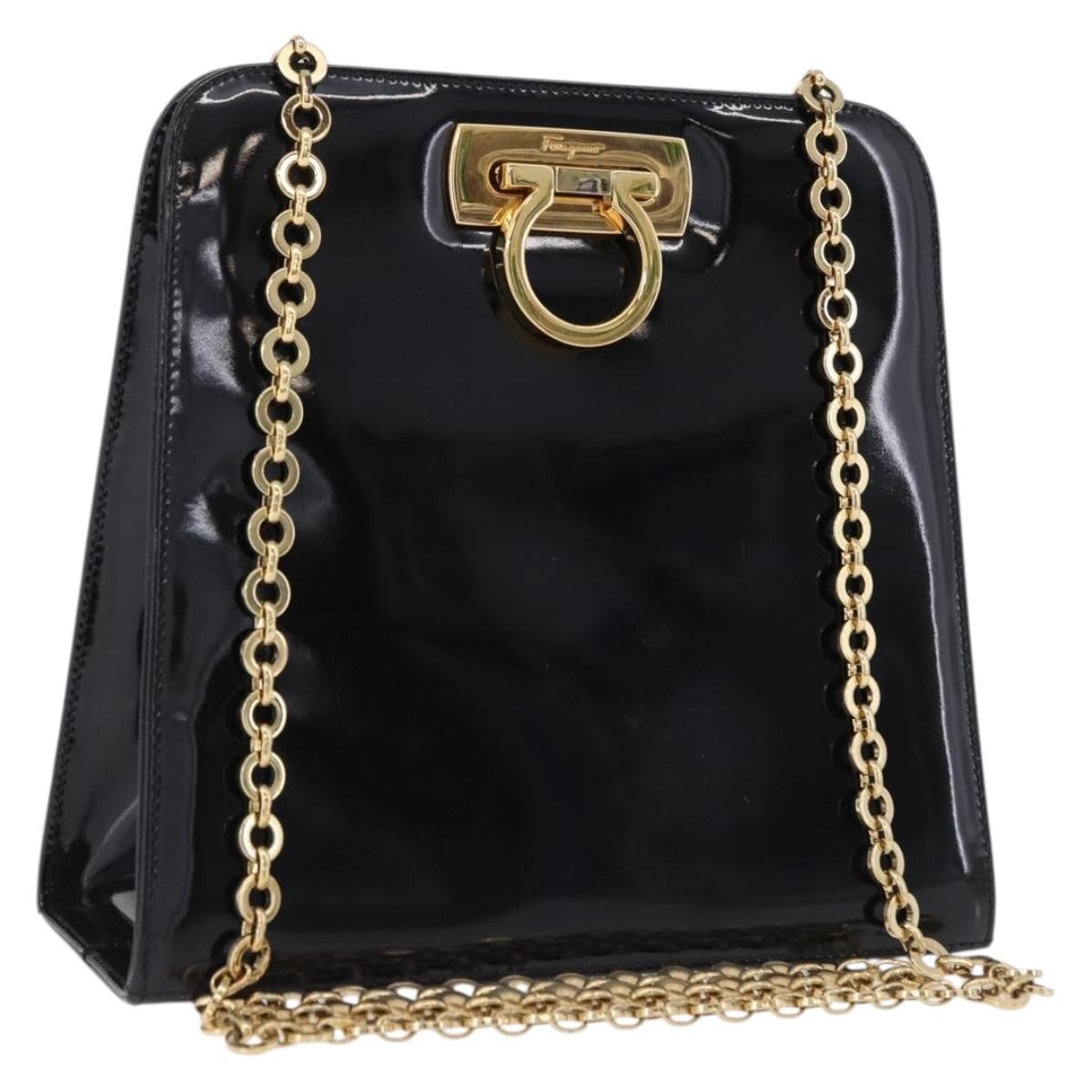 Salvatore Ferragamo Vintage Gancini Chain Patent Leather Product Image