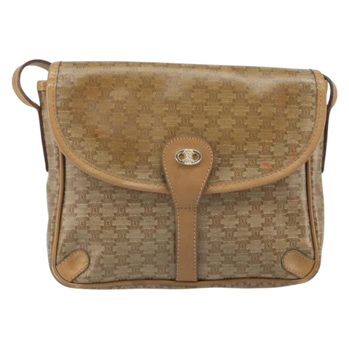 Celine Vintage Macadam Shoulder Bag Canvas and Leather Product Image