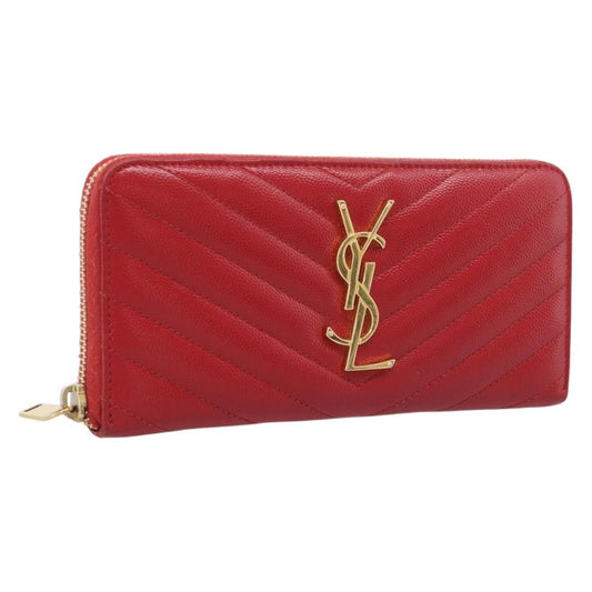 Saint Laurent Loulou Zip Around Matelasse Chevron Leather Long