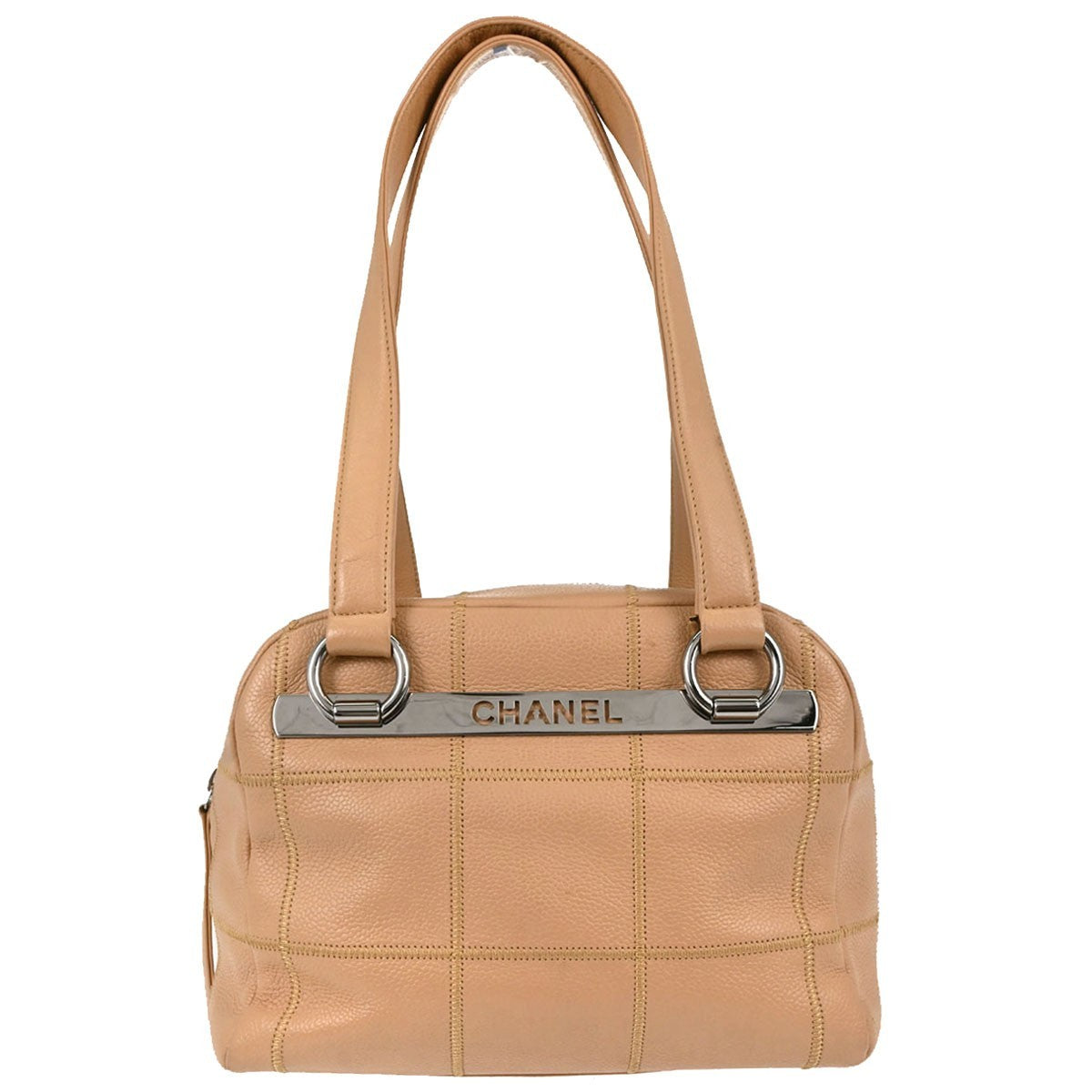 Chanel Square Stitch Shoulder Bag Quilted Caviar Small