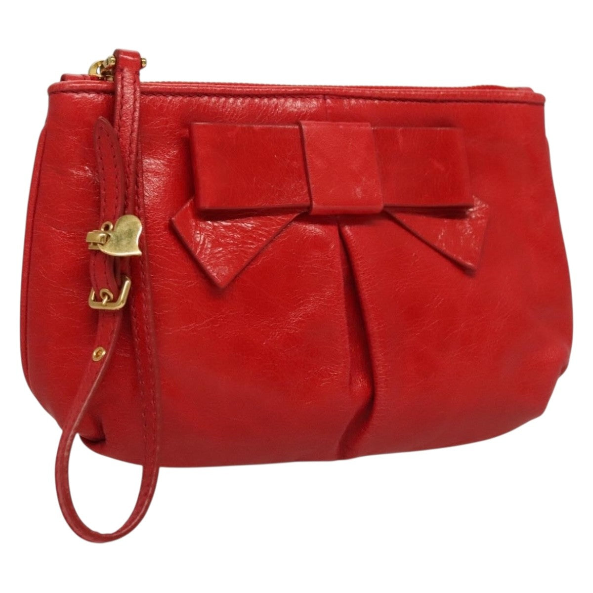 Miu Miu Zip Wristlet Pouch Leather Product Image