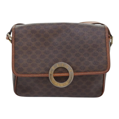 Celine Vintage Macadam Circle Logo Shoulder Bag Canvas and Leather Product Image