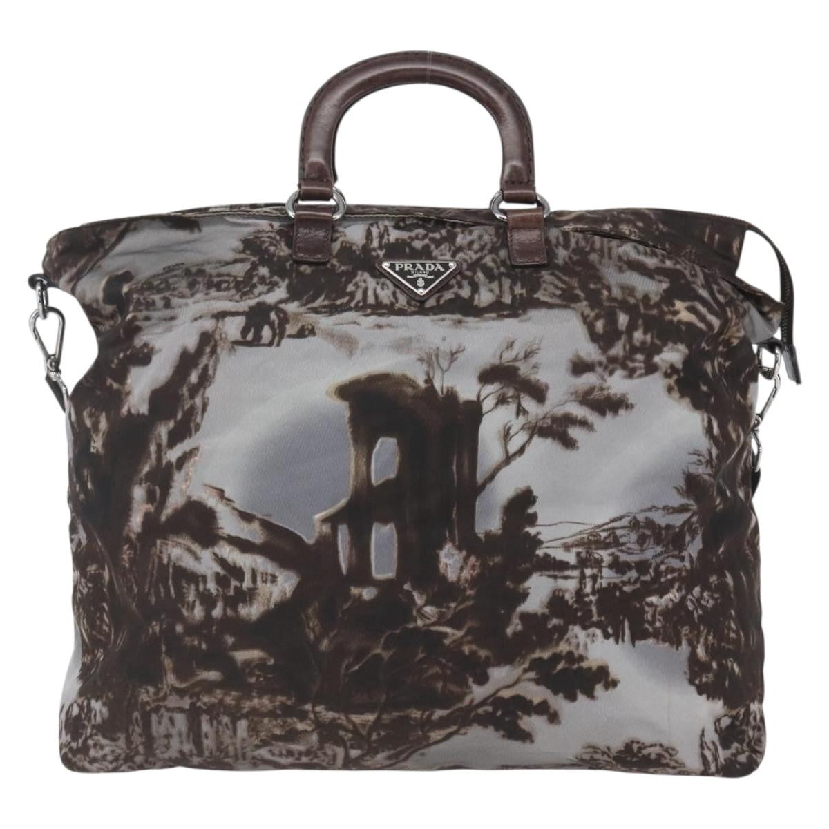 Prada Convertible Tote Printed Tessuto Large