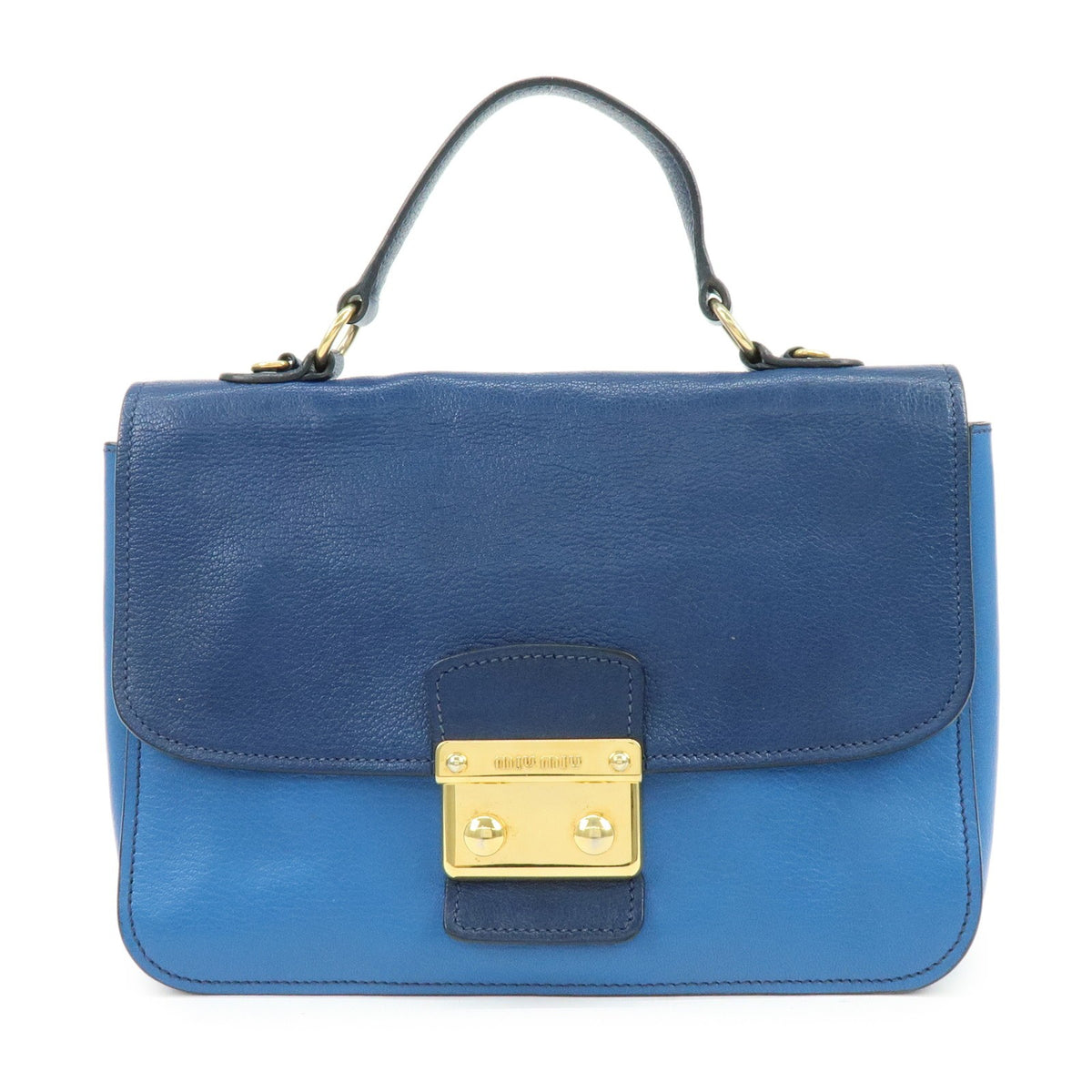 Miu Miu Madras Top Handle Leather Medium