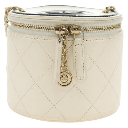 Chanel CC Round Vanity Case with Chain Quilted Lambskin Mini