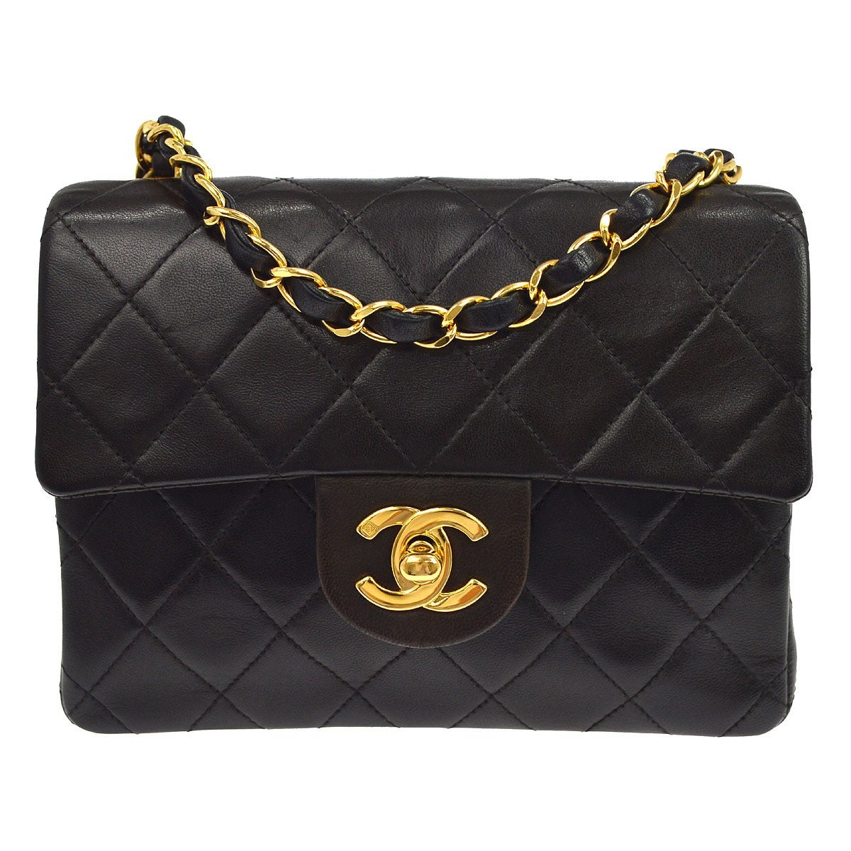 Chanel Vintage Square Classic Single Flap Quilted Lambskin Mini