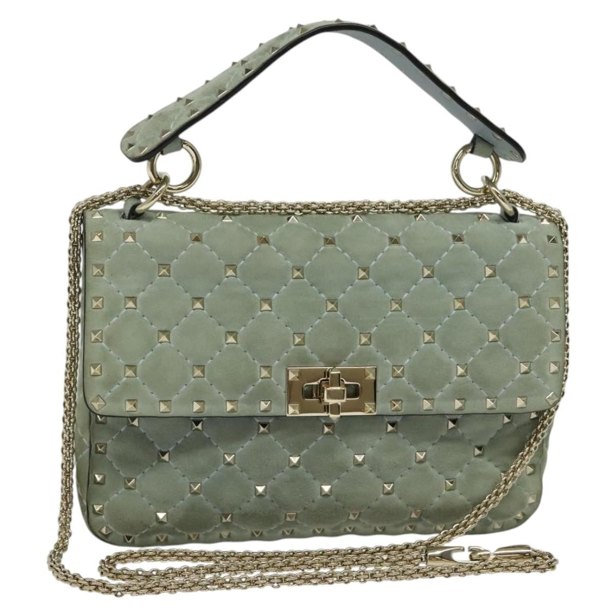 Valentino Garavani Rockstud Spike Flap Bag Quilted Suede Medium