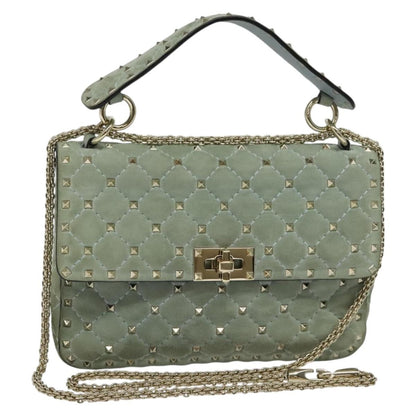 Valentino Garavani Rockstud Spike Flap Bag Quilted Suede Medium