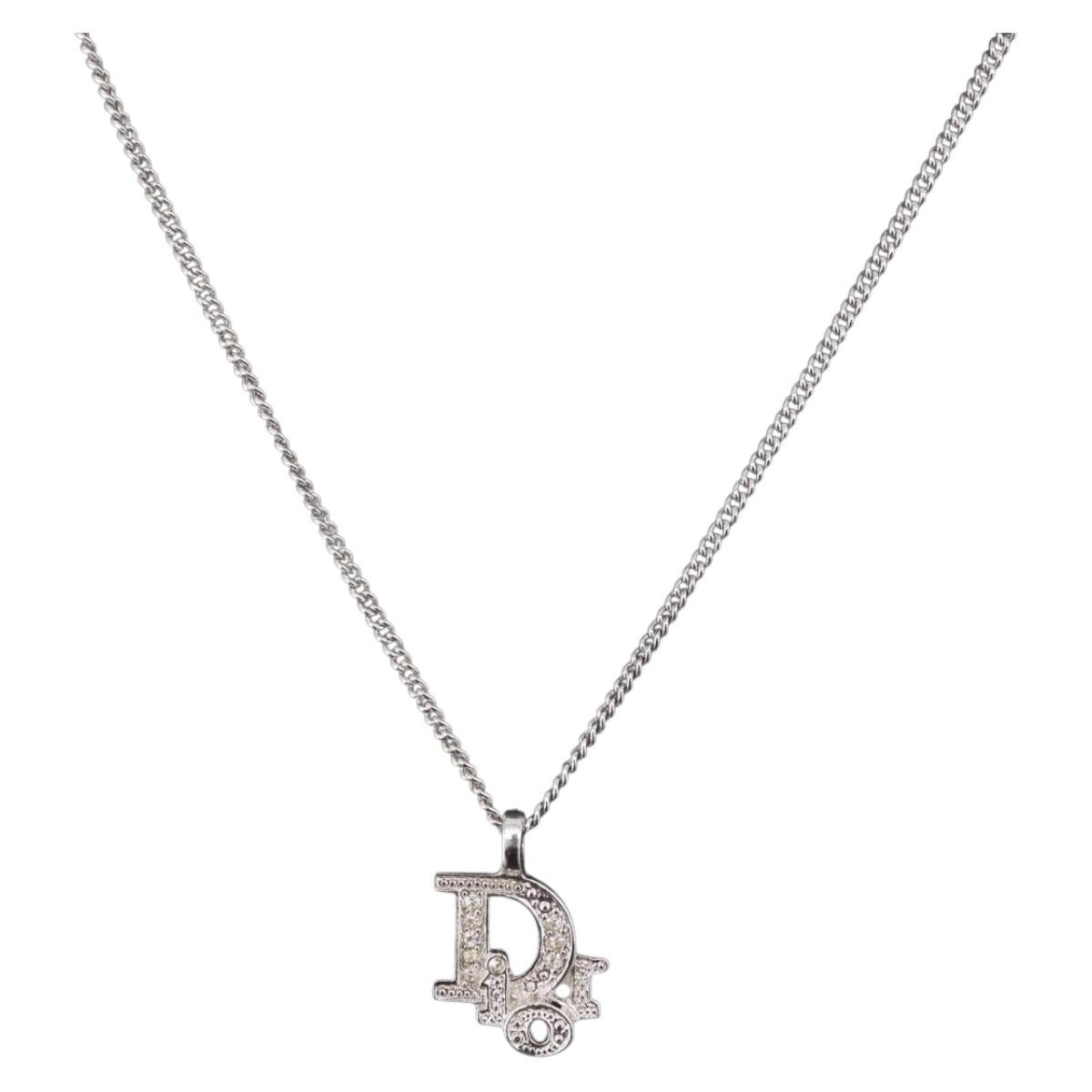 Christian Dior Vintage Dior Logo Metal and Crystal Product Image