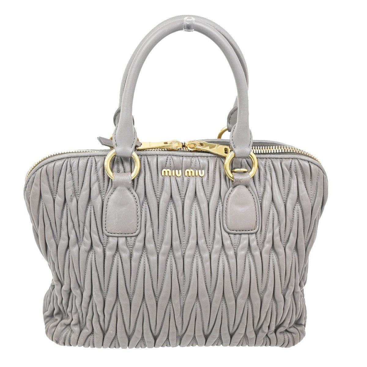 Miu Miu Madras Bowler Matelasse Leather Medium