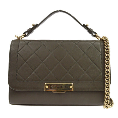 Chanel Label Click Flap Quilted Calfskin Medium