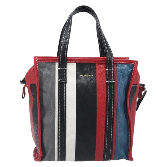 Balenciaga Bazar Striped Leather Medium