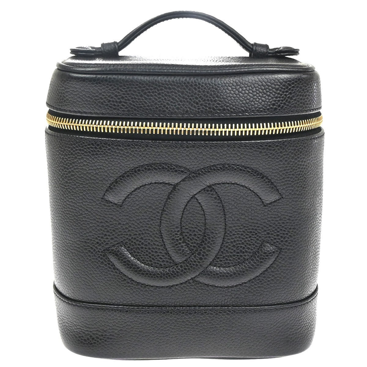 Chanel Vintage Timeless Cosmetic Case Caviar Tall