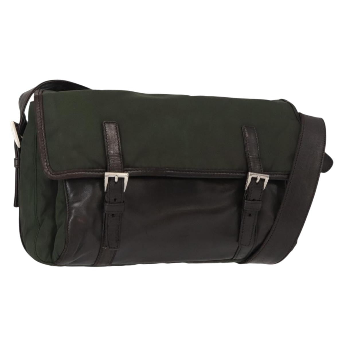 Prada Double Buckle Flap Messenger Bag Tessuto Large