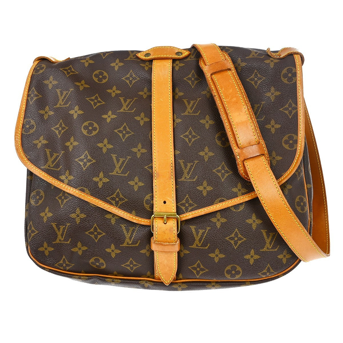 Louis Vuitton Saumur Handbag Monogram Canvas 35