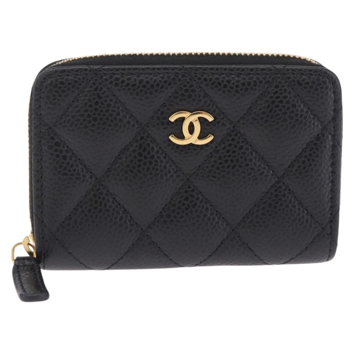 Chanel CC Zip Coin Purse Quilted Caviar Small