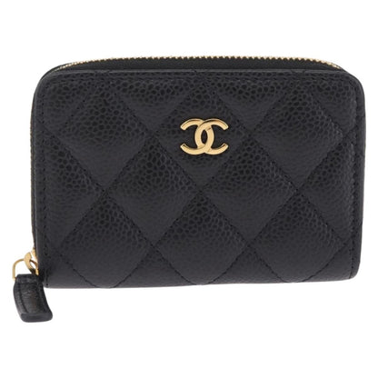 Chanel CC Zip Coin Purse Quilted Caviar Small
