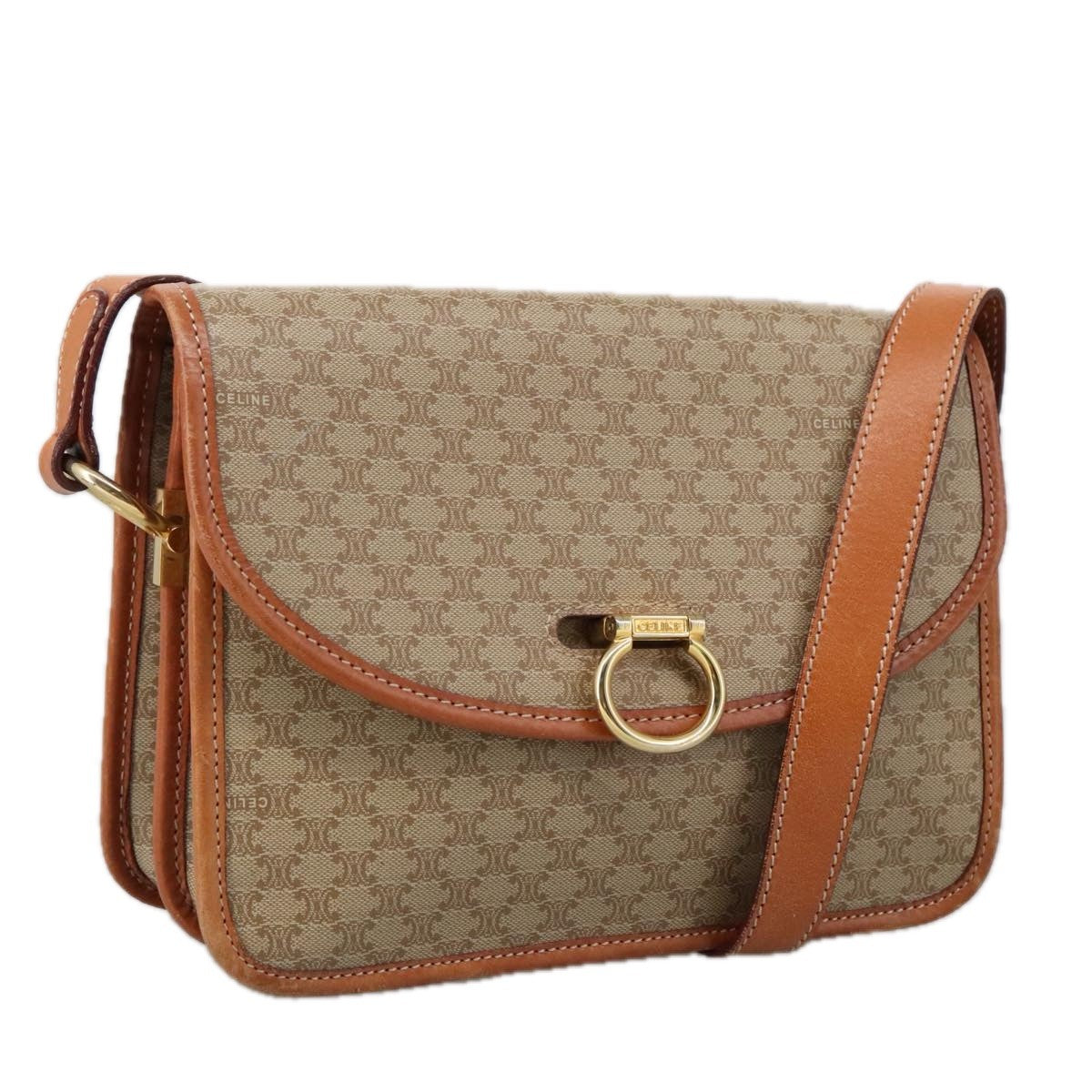 Celine Vintage Macadam Shoulder Bag Canvas and Leather Product Image