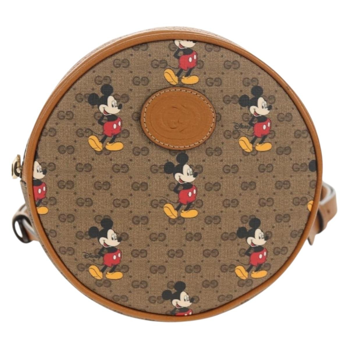 Gucci Disney Mickey Mouse Round Backpack (Outlet) Printed Mini GG Coated Canvas Mini