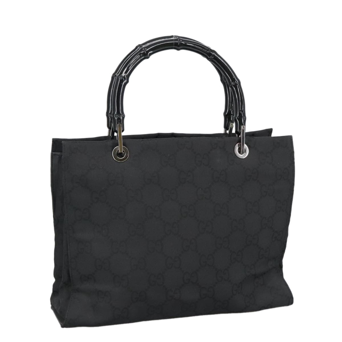 Gucci Vintage Bamboo Handle Tote GG Nylon Medium