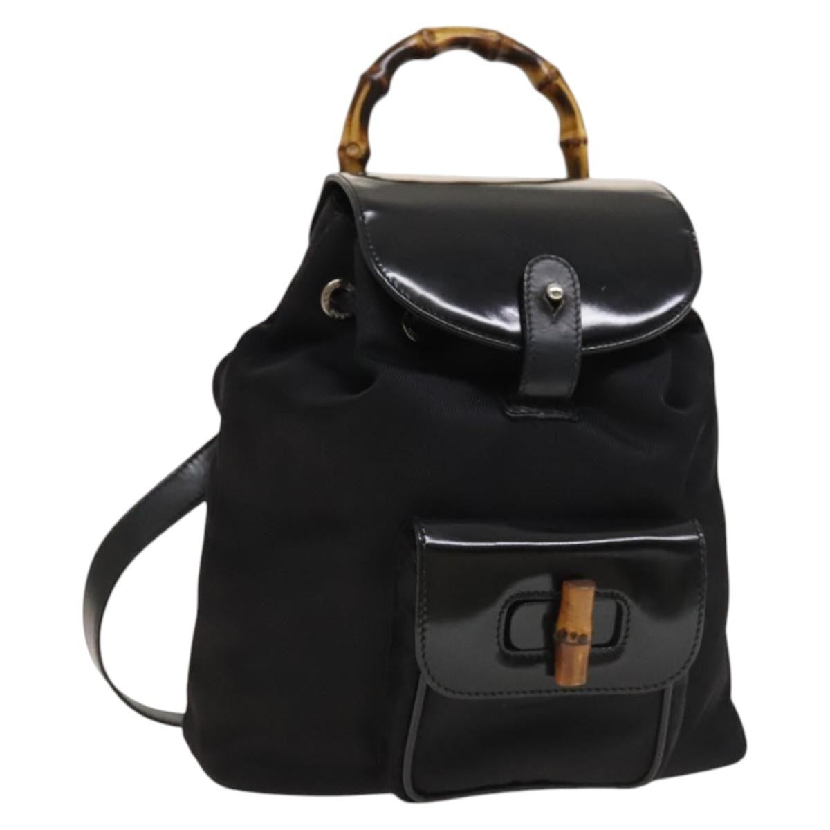 Gucci Vintage Bamboo Nylon and Patent Leather Mini