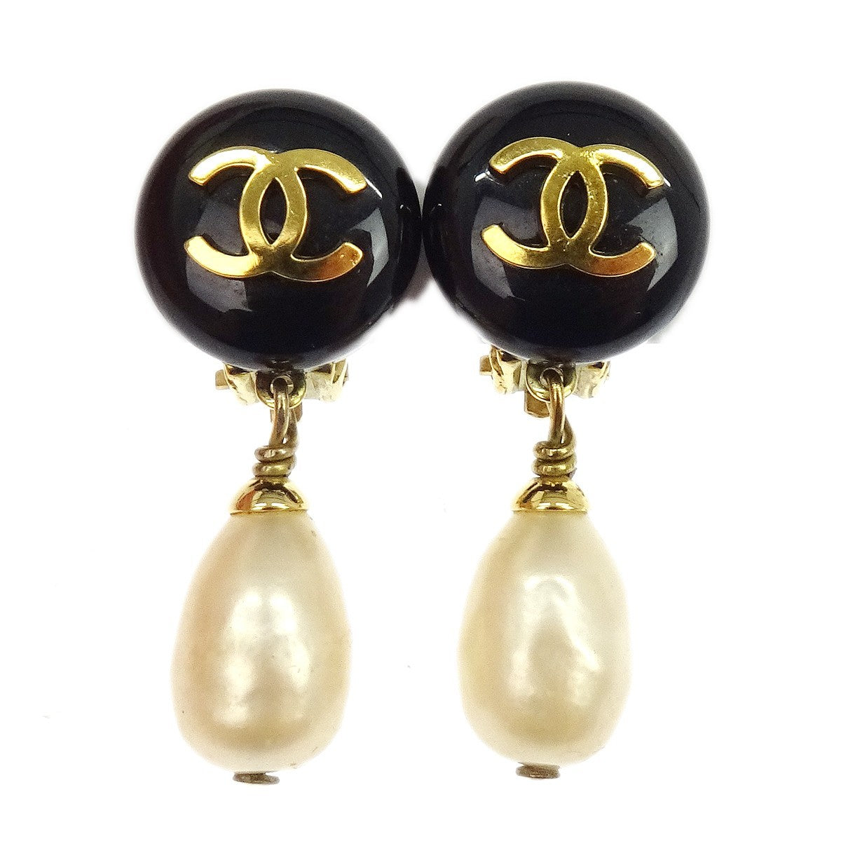 Chanel CC Logo Dangle Artificial pearls with Gold-plated Product Image