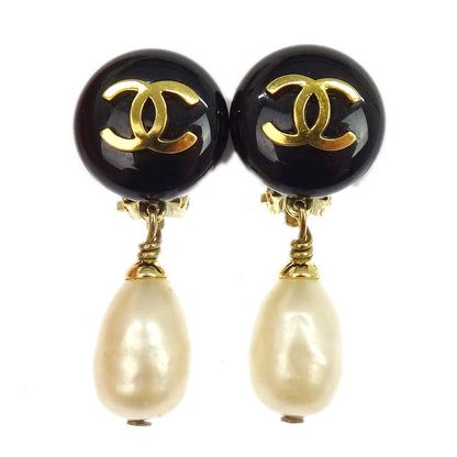 Chanel CC Logo Dangle Artificial pearls with Gold-plated Product Image