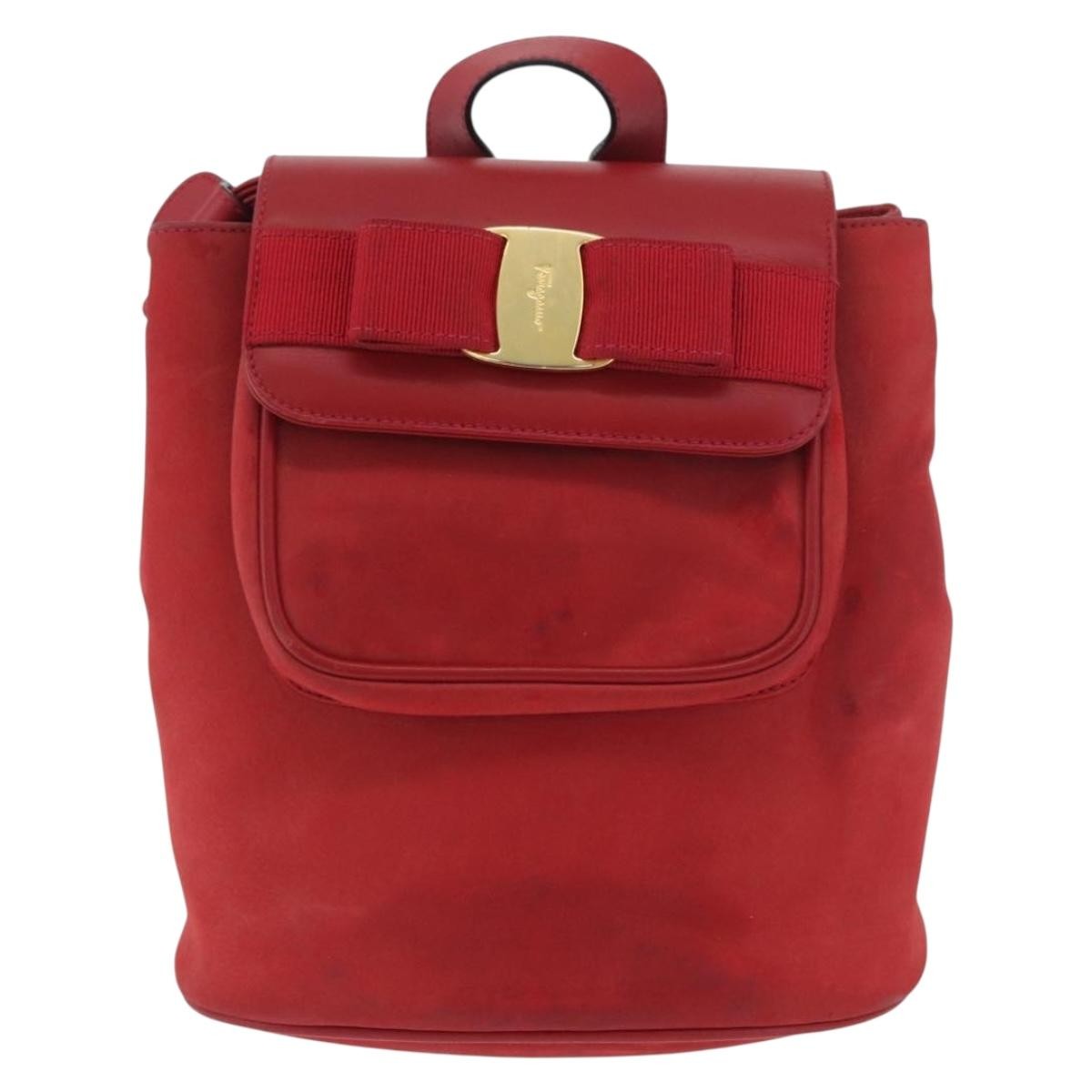 Salvatore Ferragamo Vara Flap Drawstring Leather and Suede Product Image