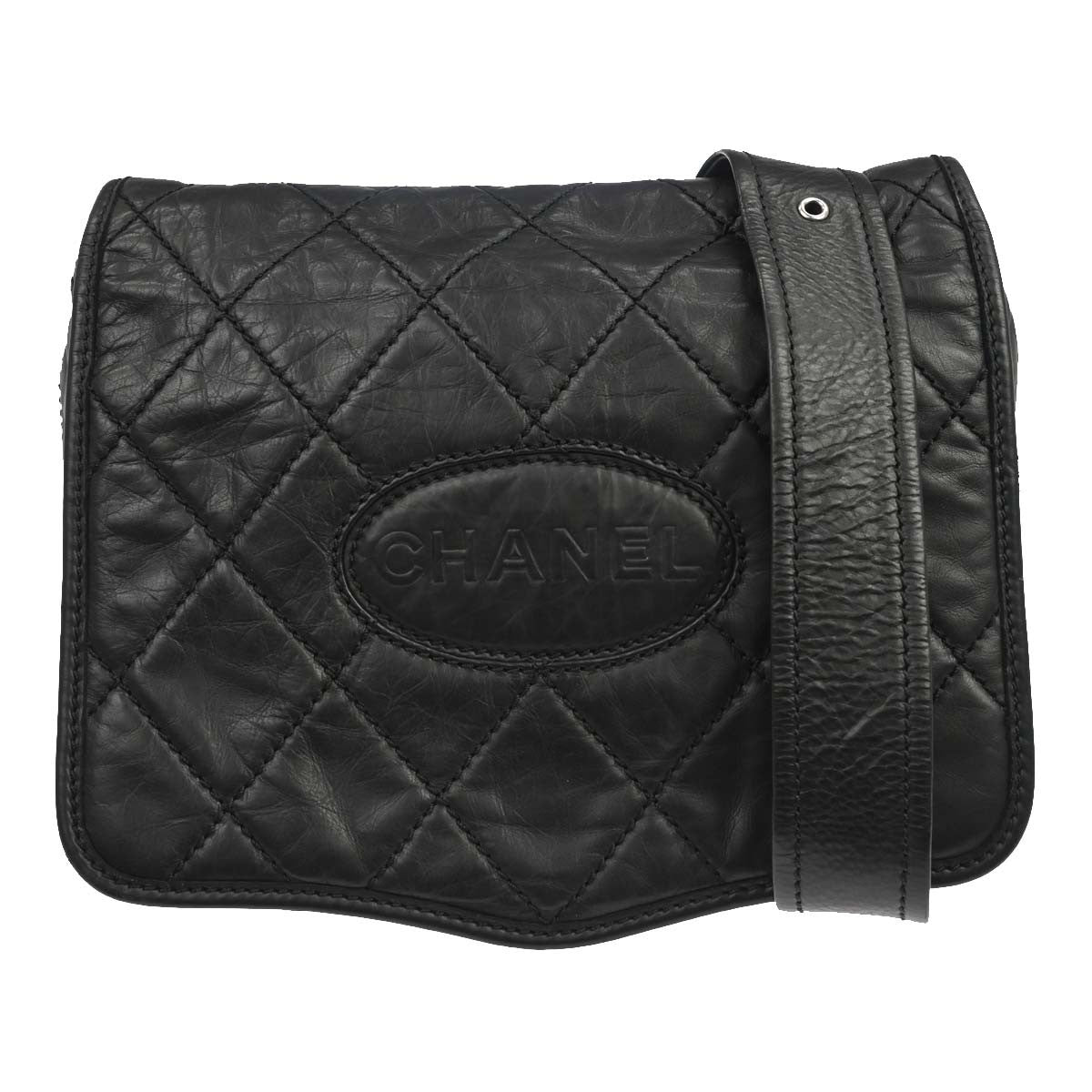 Chanel Vintage Logo Messenger Quilted Aged Calfskin Medium