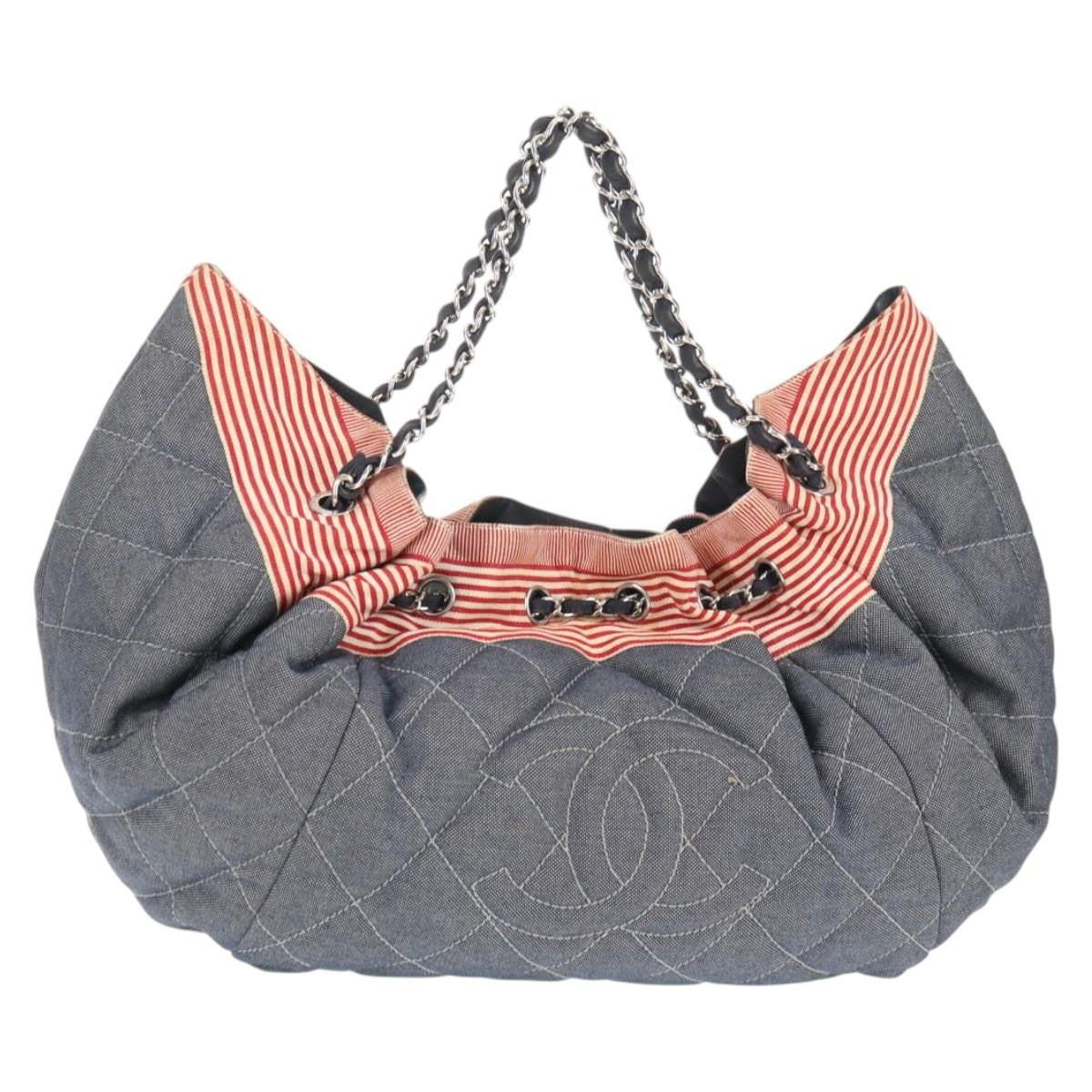 Chanel Stretch Spirit Cabas Quilted Denim Large