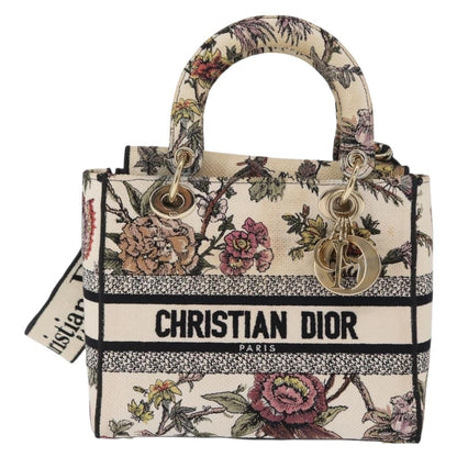 Christian Dior Lady D-Lite Bag Embroidered Canvas Medium