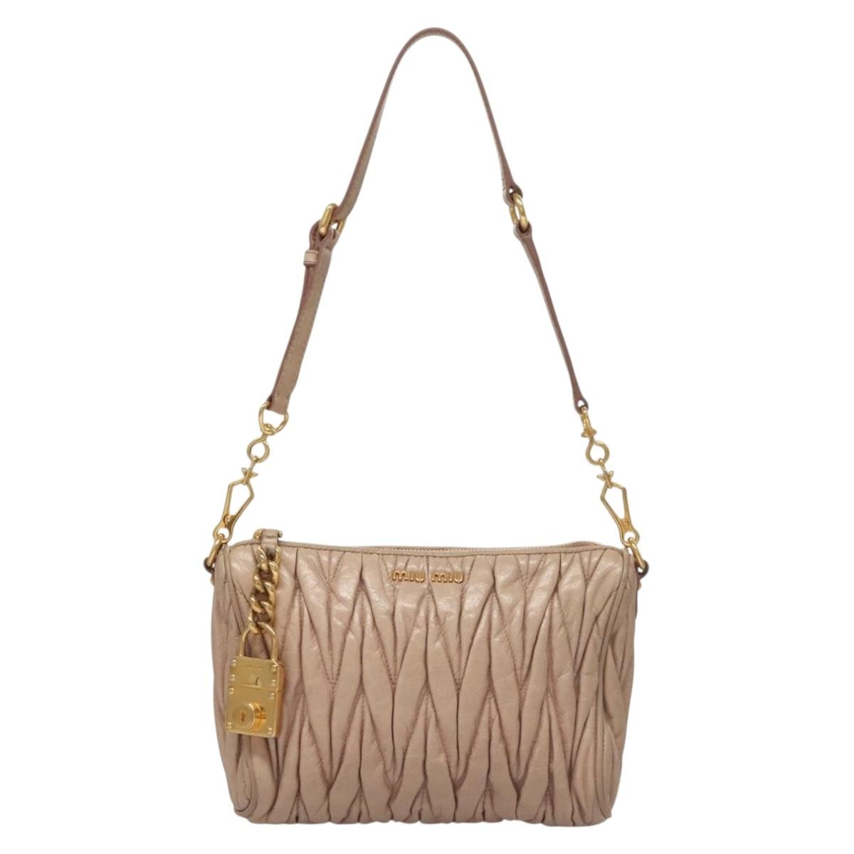 Miu Miu Zip Crossbody Bag Matelasse Leather Small