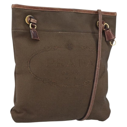 Prada Logo Flat Messenger Canvas Medium