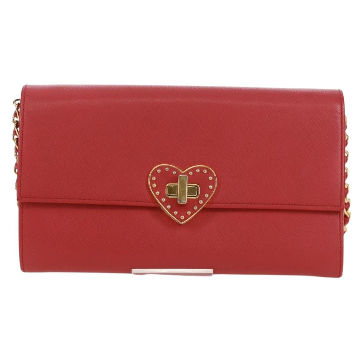 Prada Heart Wallet on Chain Saffiano Leather Product Image